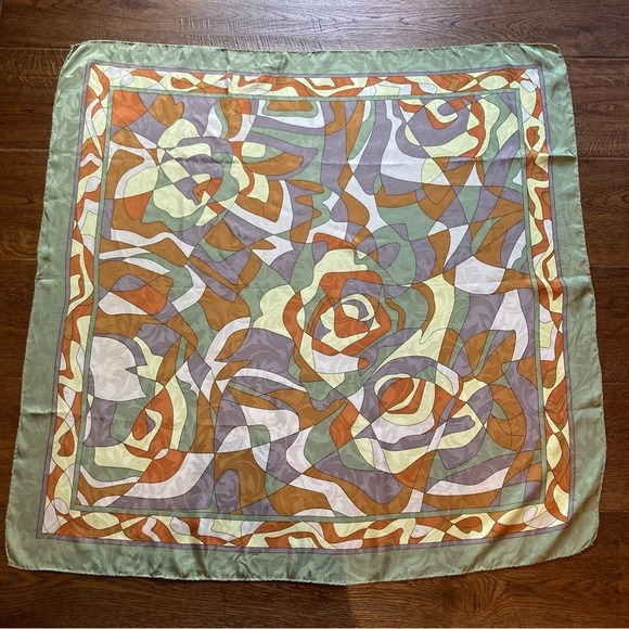 None Accessories - SCARF 100% Silk Fall Tones and  Colours Large Square